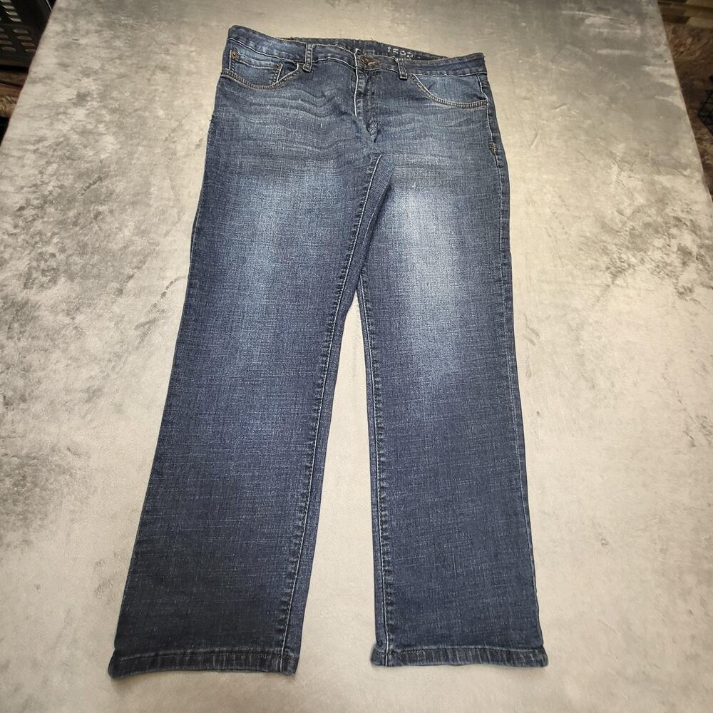 IZOD Jeans Mens 36x30 Blue Regular Fit Straight Stretch Medium Wash Denim